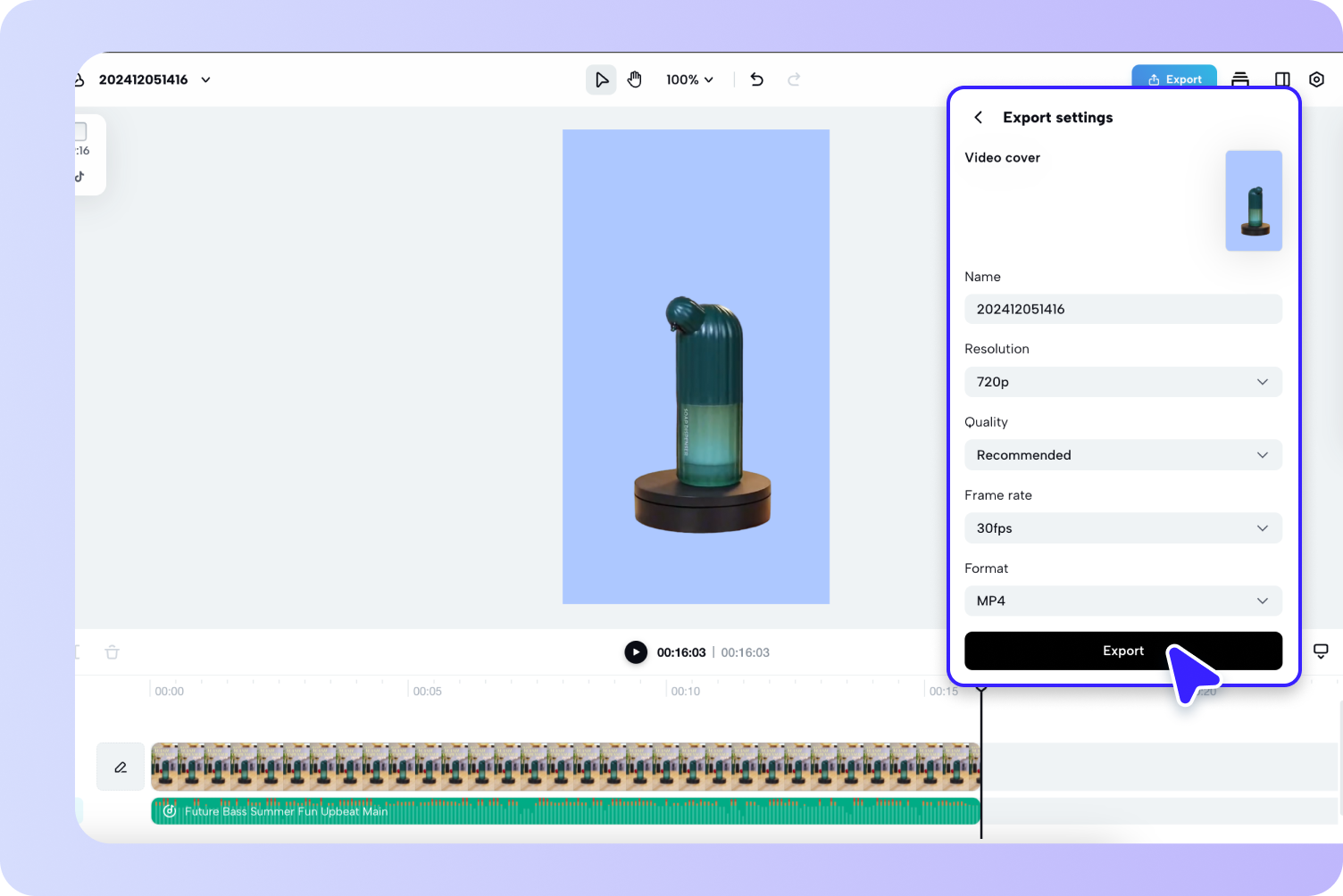 Náhled a export vašeho videa